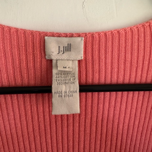 J. Jill Coral Button-Up Women's Cardigan - Picture 2 of 7